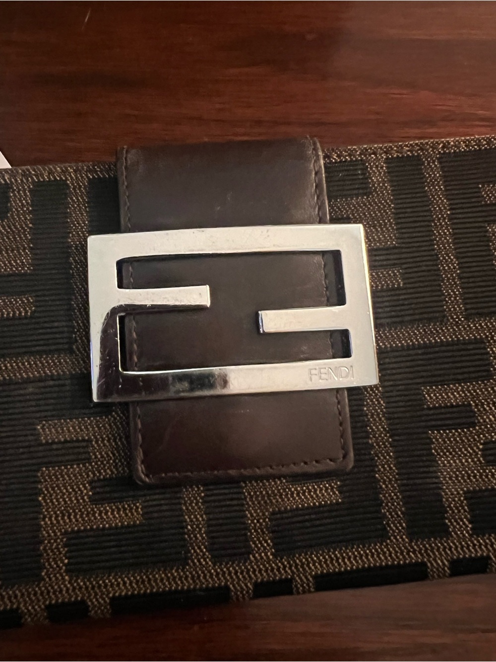 Fendi Zucca FF Logo Tote with Matching Silver Clasp Wallet - Picture 4 of 15